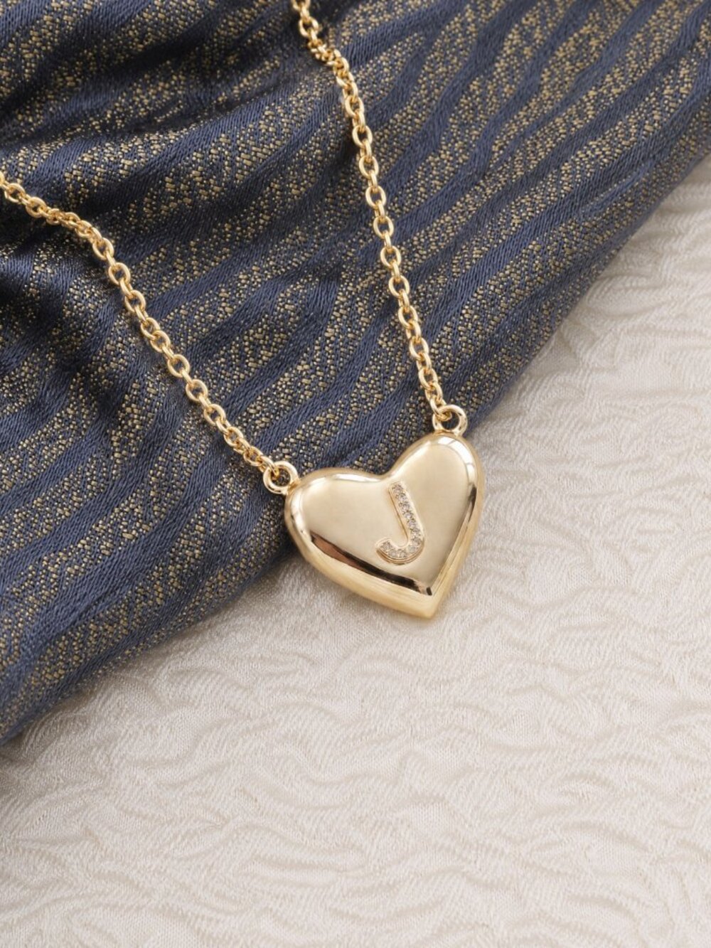 Kendra Scott Ari Heart Letter J Gold Mother-of-Pearl Necklace - Picture 2 of 3